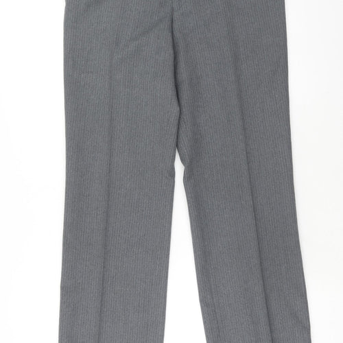 Preworn Mens Grey Wool Dress Pants Trousers Size 32 in Regular Hook & Eye
