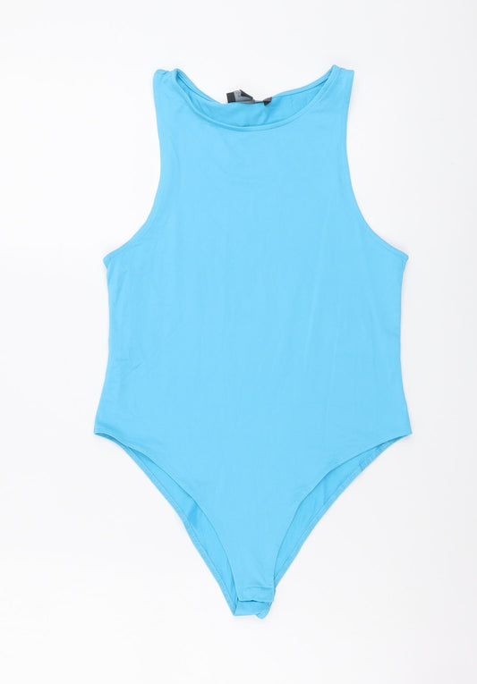 Primark Womens Blue Polyester Bodysuit One-Piece Size M Snap
