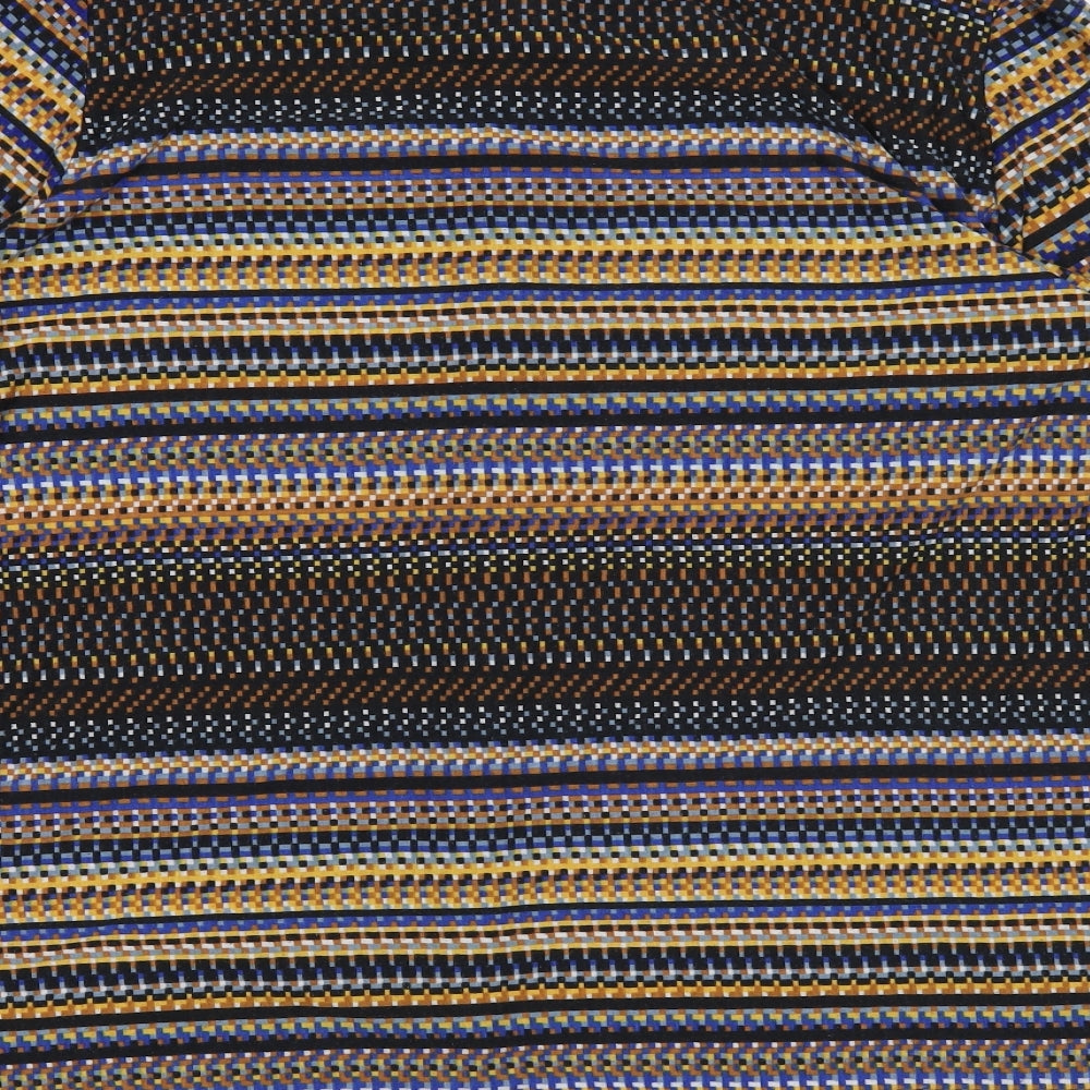 LC Waikiki Womens Multicoloured Geometric Polyester Basic Button-Up Size 4XL Round Neck