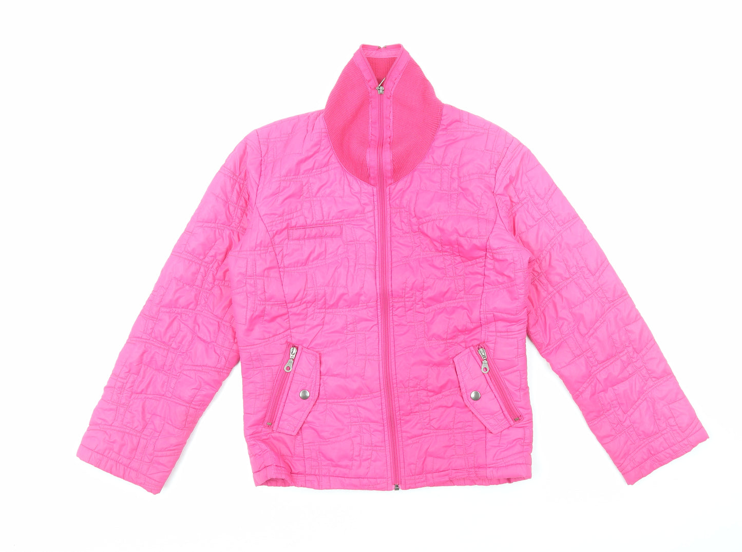 Long Island Womens Pink Quilted Jacket Size S Zip