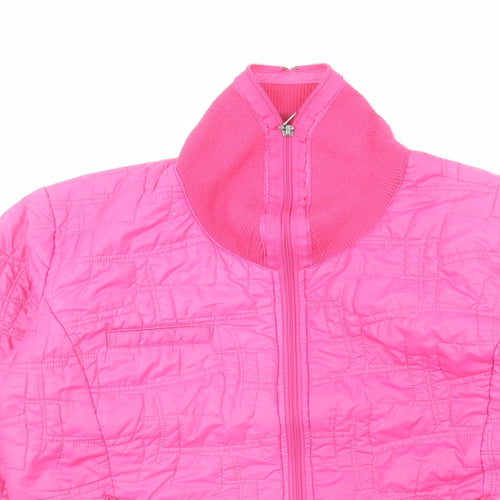 Long Island Womens Pink Quilted Jacket Size S Zip