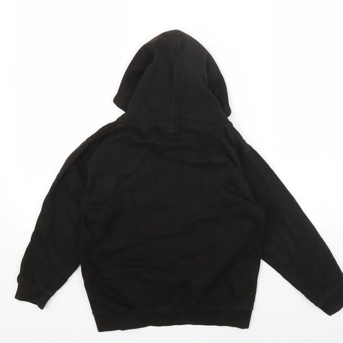 Justhoods Girls Black Cotton Pullover Hoodie Size 9-10 Years Pullover