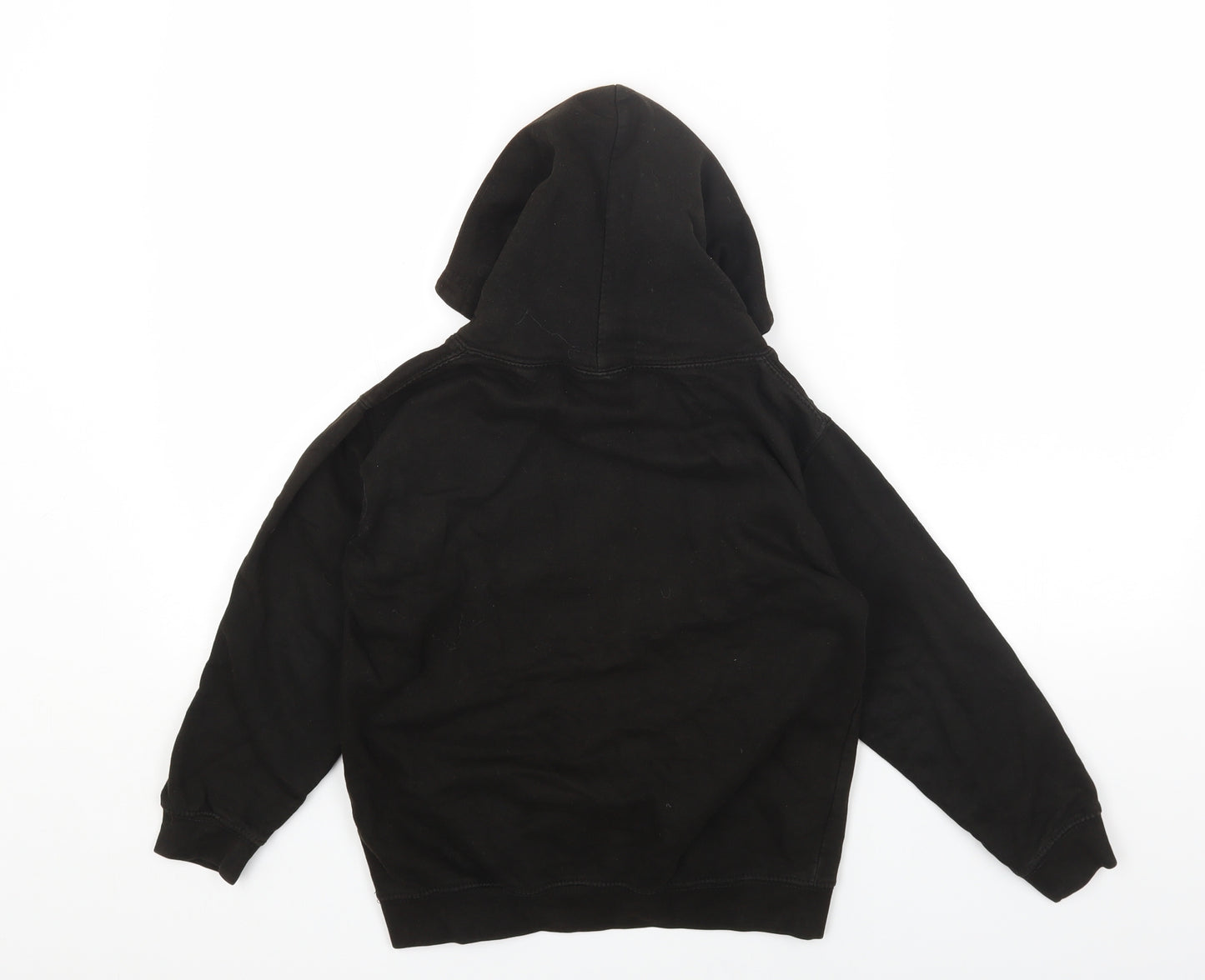 Justhoods Girls Black Cotton Pullover Hoodie Size 9-10 Years Pullover