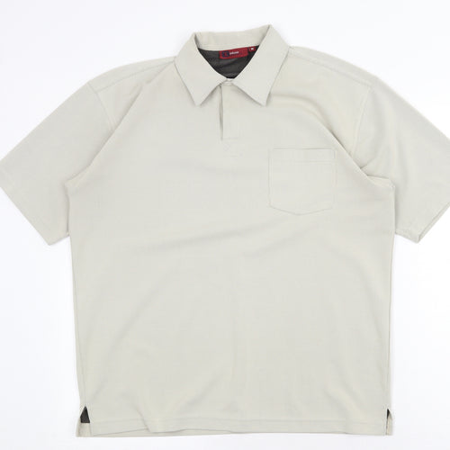 Infuse Athletic Gear Mens Beige Polyester Polo Size M Collared Button