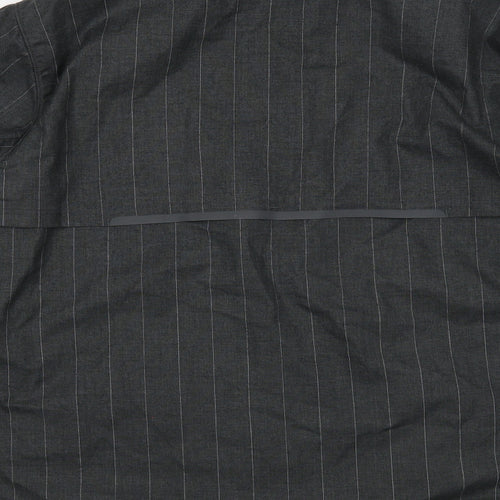 Brooks Mens Grey Striped Jacket Size XL Zip
