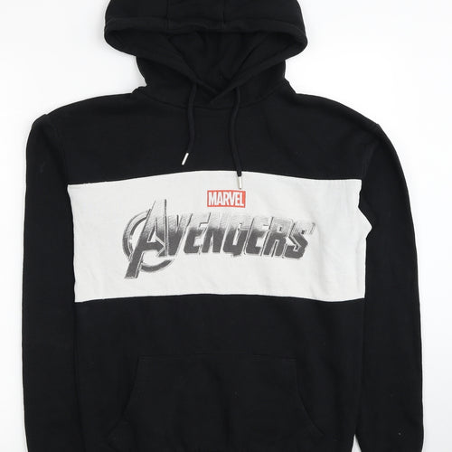 Primark Mens Black Cotton Pullover Hoodie Size XS - Avengers