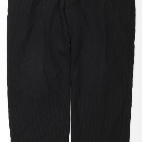 Peacocks Mens Black Polyester Chino Trousers Size 34 in Regular Zip