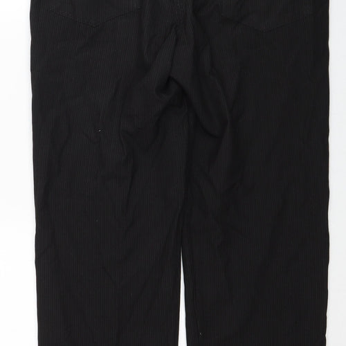 Peacocks Mens Black Polyester Chino Trousers Size 34 in Regular Zip