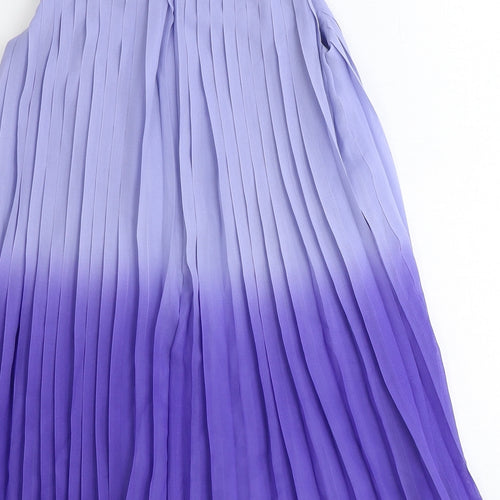 Rachel Zoe Girls Purple Polyester Basic Blouse Size 9-10 Years Round Neck Zip