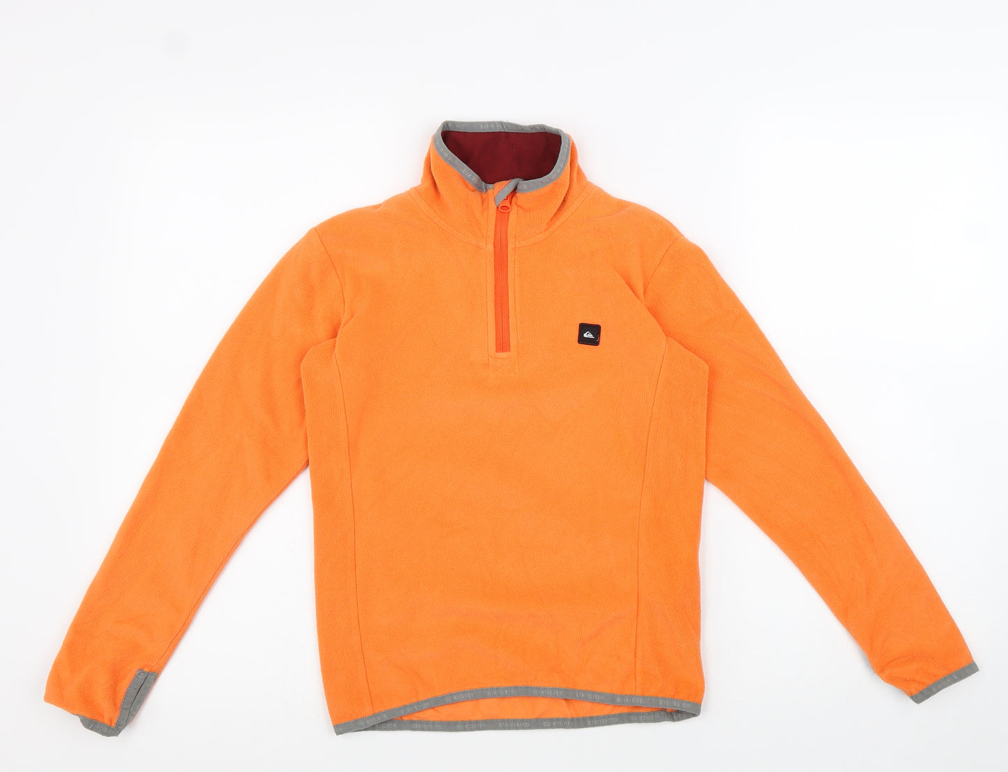 Quiksilver Boys Orange 100% Polyester Pullover Sweatshirt Size S Zip