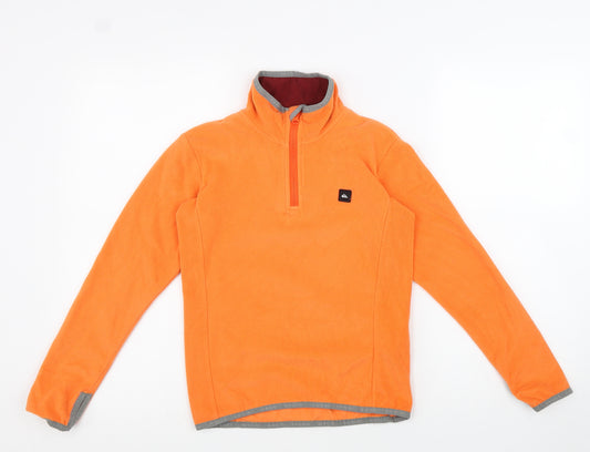 Quiksilver Boys Orange 100% Polyester Pullover Sweatshirt Size S Zip