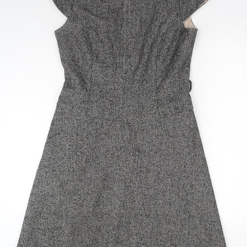 Paul Costelloe Womens Grey Polyester A-Line Size M Scoop Neck Zip