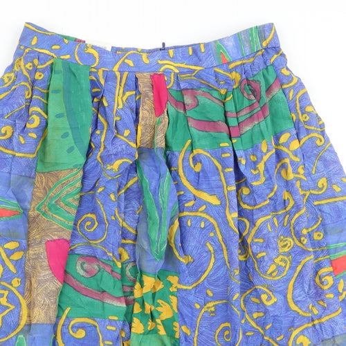 Peter Hahn Womens Multicoloured Geometric Viscose Peasant Skirt Size 30 in Zip