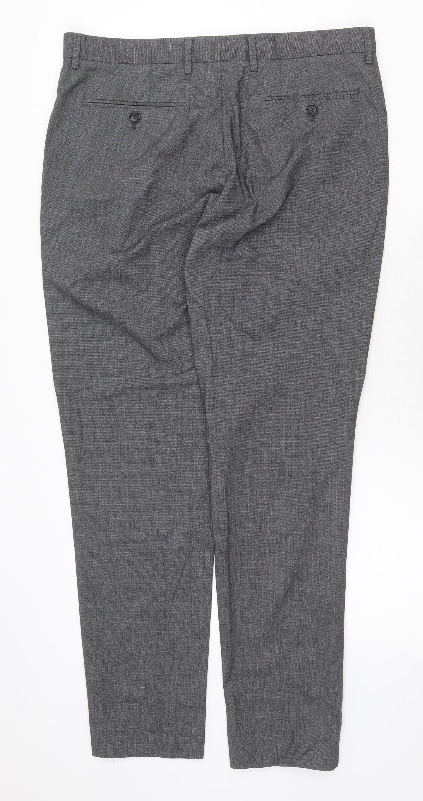Primark Mens Grey Polyester Dress Pants Trousers Size 34 in Regular Zip