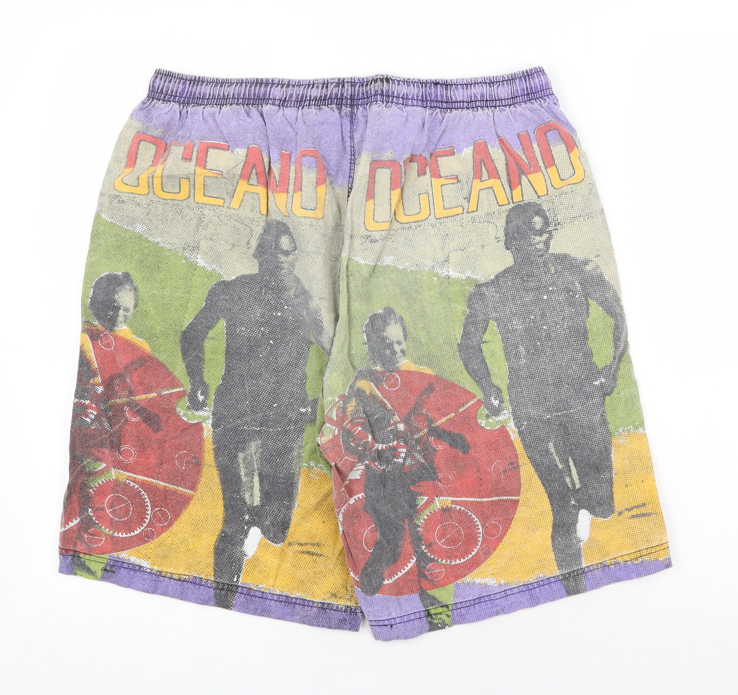 Richinco Mens Multicoloured Cotton Sweat Shorts Size 30 in Regular Drawstring