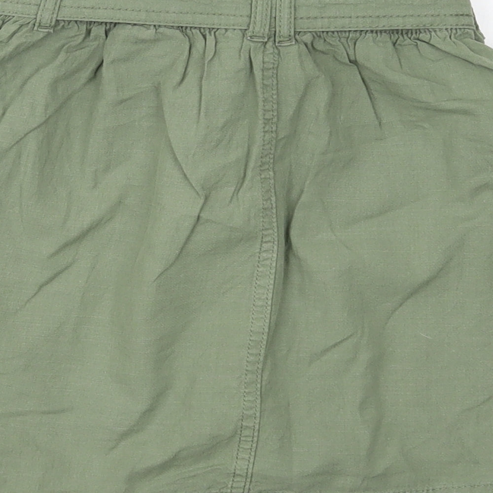 H&M Girls Green Cotton A-Line Skirt Size 10 Years Regular Pull On