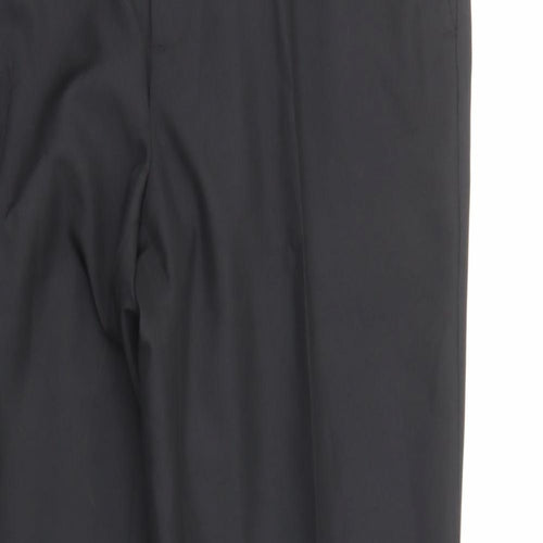 Marks and Spencer Mens Black Viscose Dress Pants Trousers Size L Regular Zip