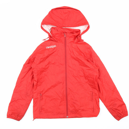 Kappa Boys Red Rain Coat Coat Size 12 Years Zip