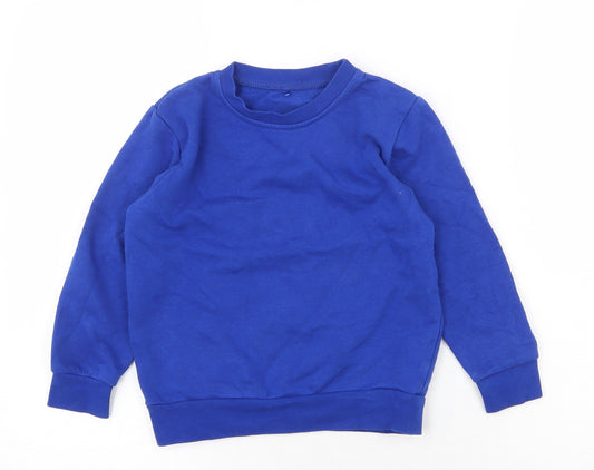 George Boys Blue Cotton Pullover Sweatshirt Size 5-6 Years Pullover
