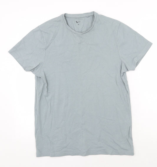 TU Mens Green Cotton T-Shirt Size M Round Neck