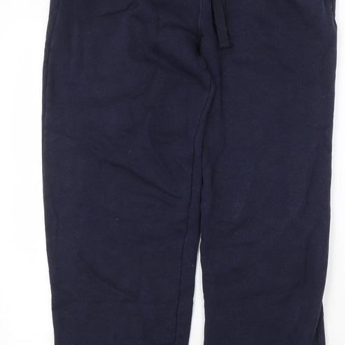 Easy Mens Blue Cotton Sweatpants Trousers Size L Regular Drawstring