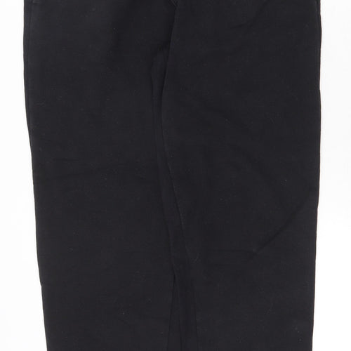 Easy Mens Black Cotton Sweatpants Trousers Size L Regular Drawstring