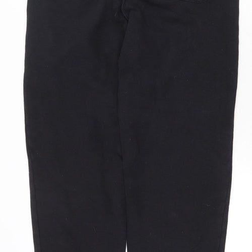 Easy Mens Black Cotton Sweatpants Trousers Size L Regular Drawstring