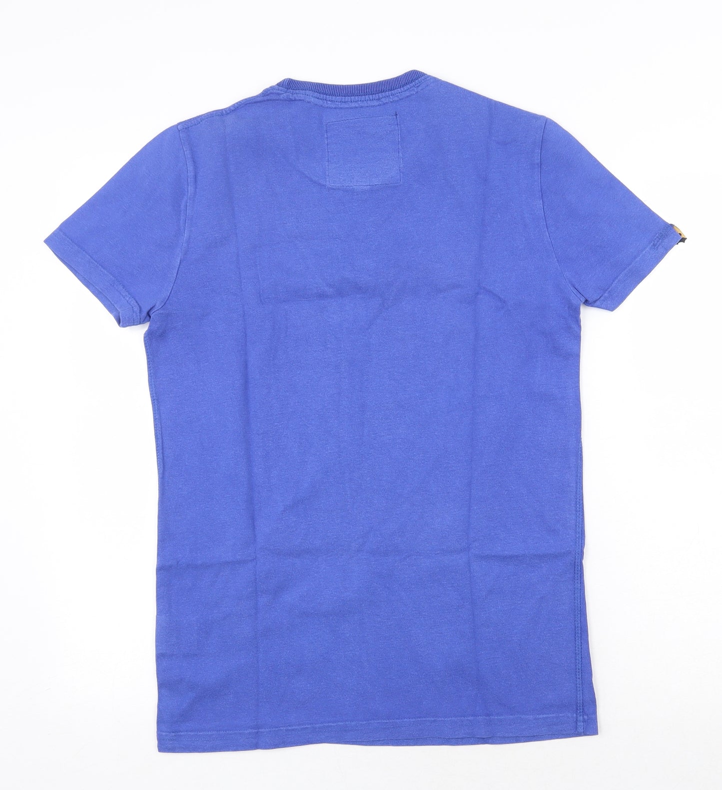 Superdry Mens Blue Cotton T-Shirt Size S Round Neck