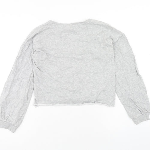 Matalan Girls Grey Cotton Pullover Sweatshirt Size 11 Years Pullover