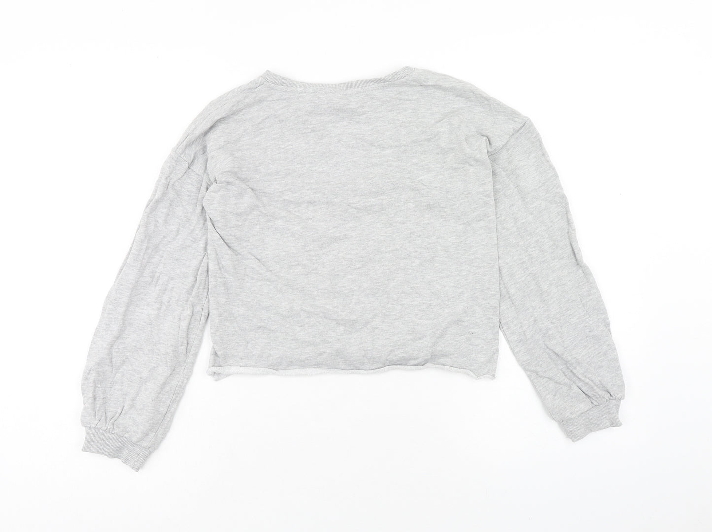 Matalan Girls Grey Cotton Pullover Sweatshirt Size 11 Years Pullover