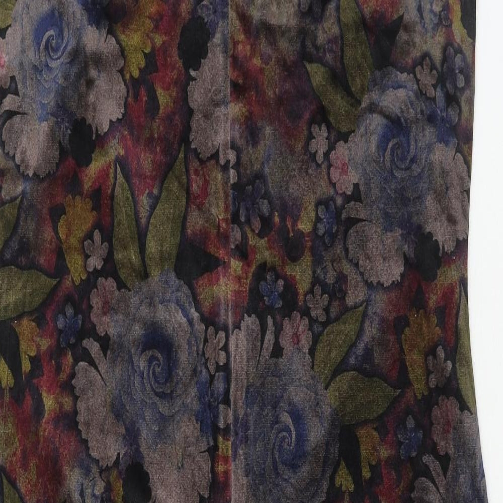 Solo Womens Multicoloured Floral Polyester Pencil Dress Size 14 Boat Neck Zip