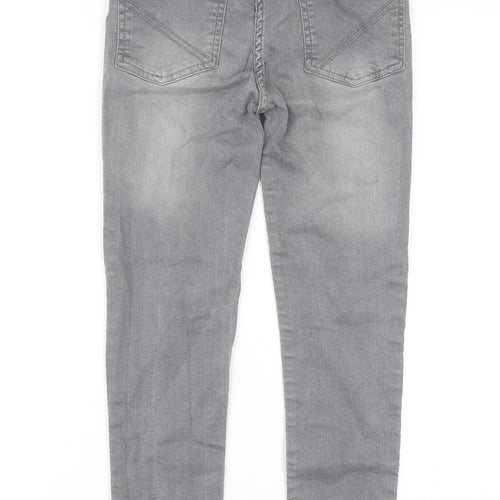 Minoti Girls Grey Cotton Skinny Jeans Size 9-10 Years Regular Zip