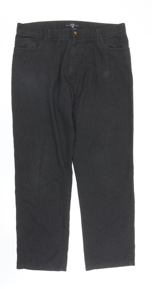 George Mens Grey Polyacrylate Fibre Chino Trousers Size 38 in L33 in Regular Zip