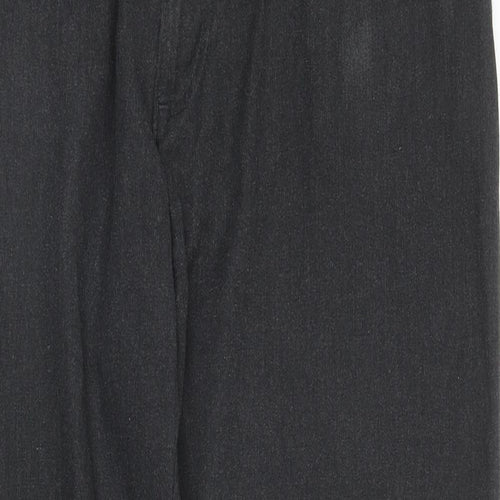 George Mens Grey Polyacrylate Fibre Chino Trousers Size 38 in L33 in Regular Zip
