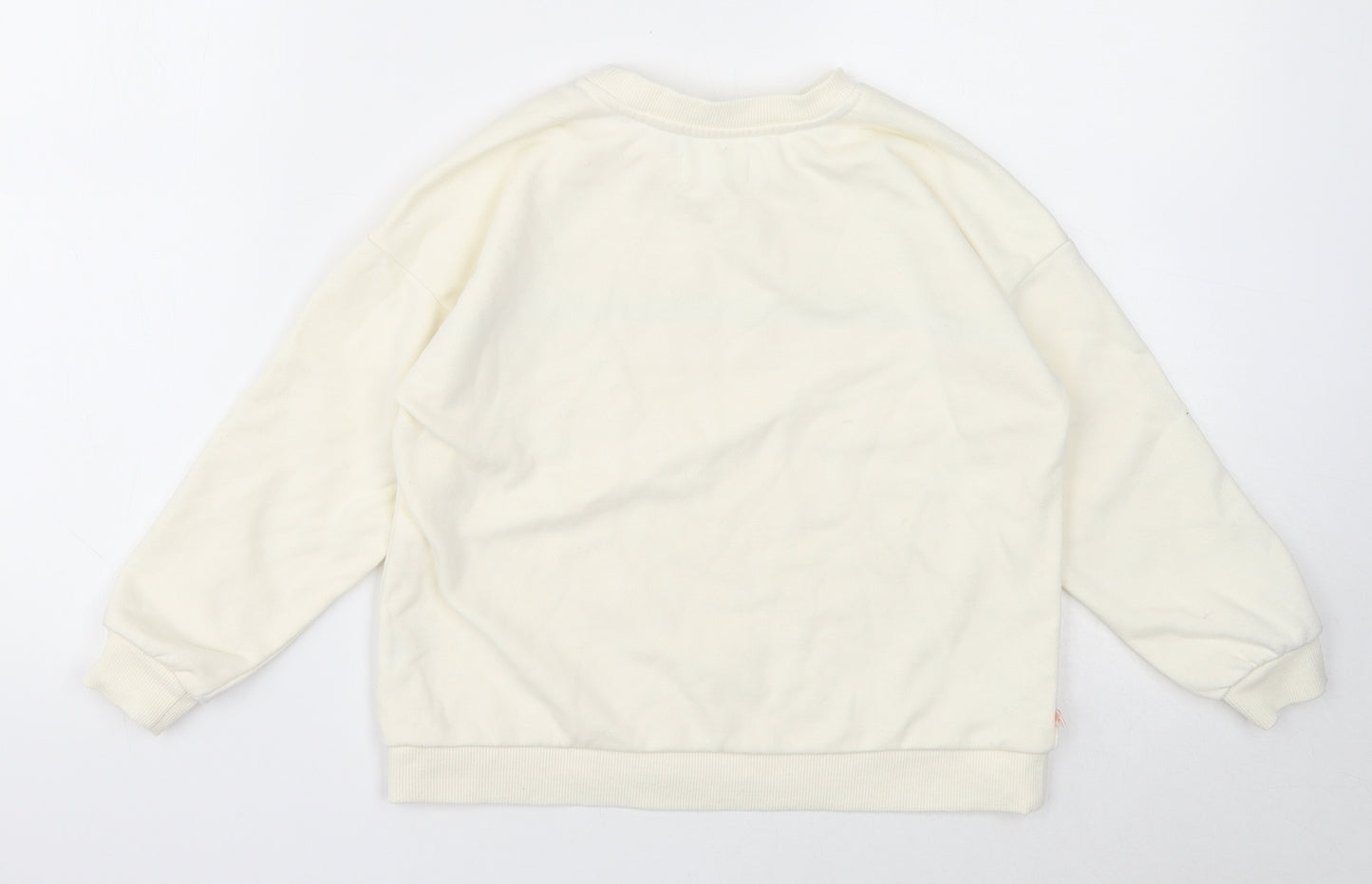 Primark Girls Ivory Cotton Pullover Sweatshirt Size 7-8 Years Pullover - Do What Makes You Happy