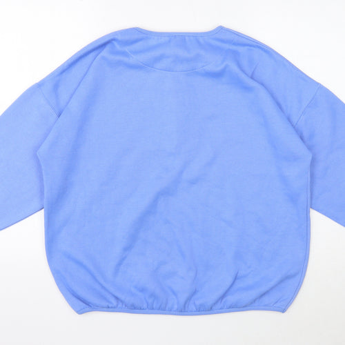 Chase Womens Blue Polyester Pullover Sweatshirt Size 14 Button