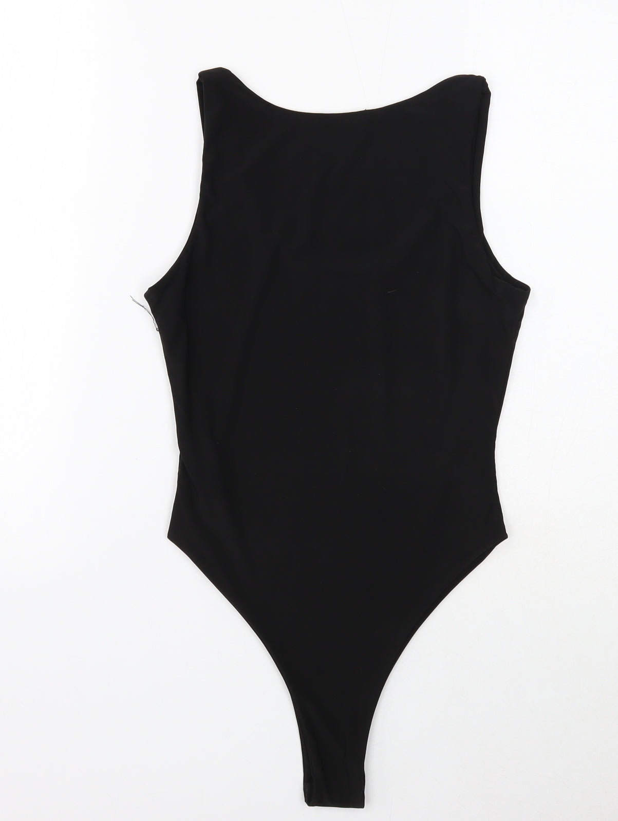 Boohoo Womens Black Polyester Bodysuit One-Piece Size 10 Snap