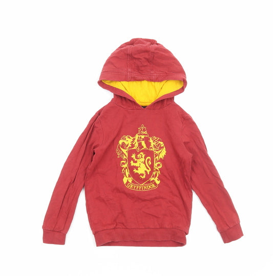 Harry Potter Boys Red Cotton Pullover Hoodie Size 5-6 Years Pullover - Gryffindor