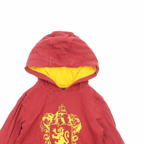 Harry Potter Boys Red Cotton Pullover Hoodie Size 5-6 Years Pullover - Gryffindor