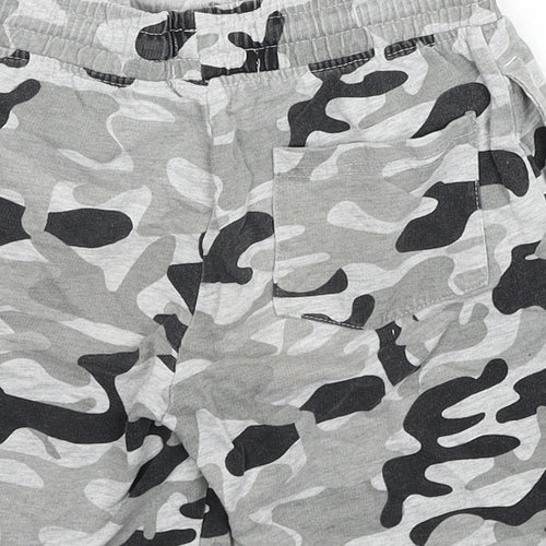 Pep&Co Boys Grey Camouflage Cotton Sweat Shorts Size 7-8 Years Regular Drawstring