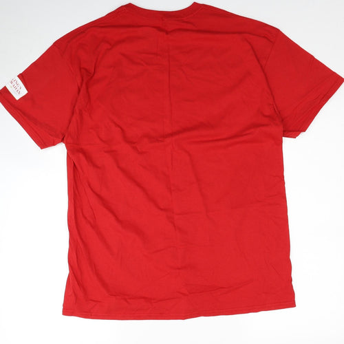 Fruit of the Loom Mens Red Cotton T-Shirt Size XL Round Neck - Papi