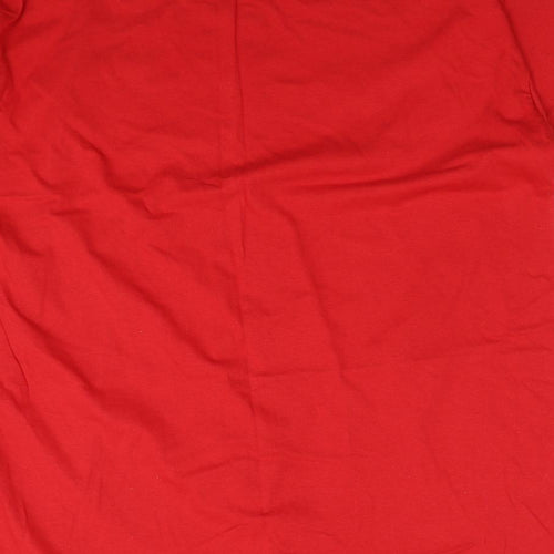 Fruit of the Loom Mens Red Cotton T-Shirt Size XL Round Neck - Papi