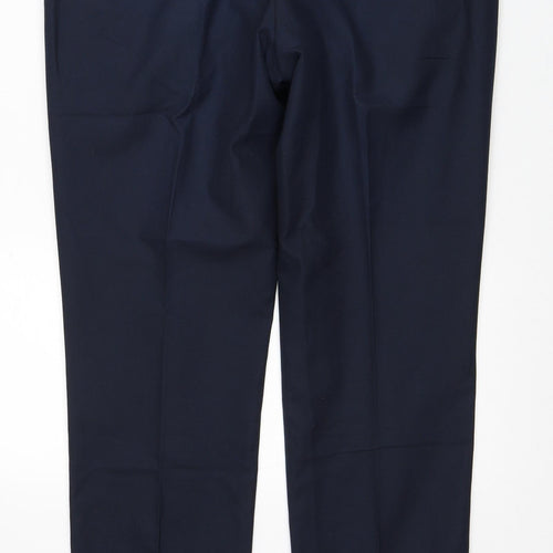 NEXT Mens Blue Polyester Dress Pants Trousers Size 34 in L33 in Regular Zip