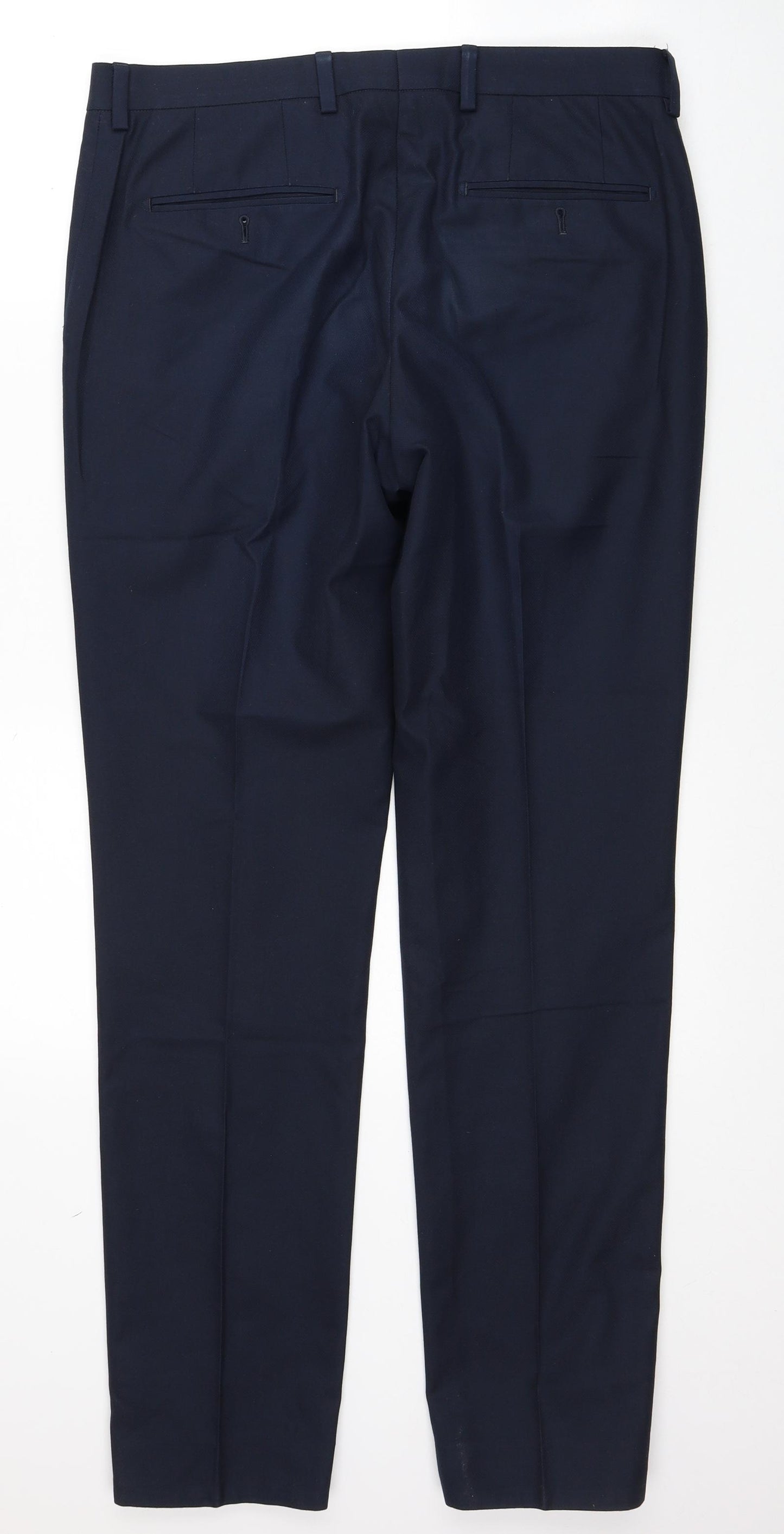 NEXT Mens Blue Polyester Dress Pants Trousers Size 34 in L33 in Regular Zip