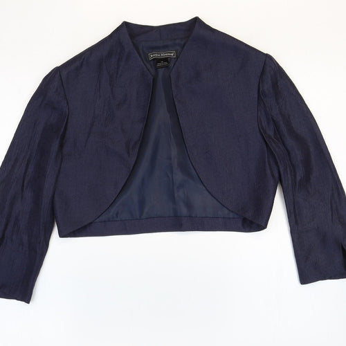 Jessica Howard Womens Blue Rubber Jacket Blazer Size 10