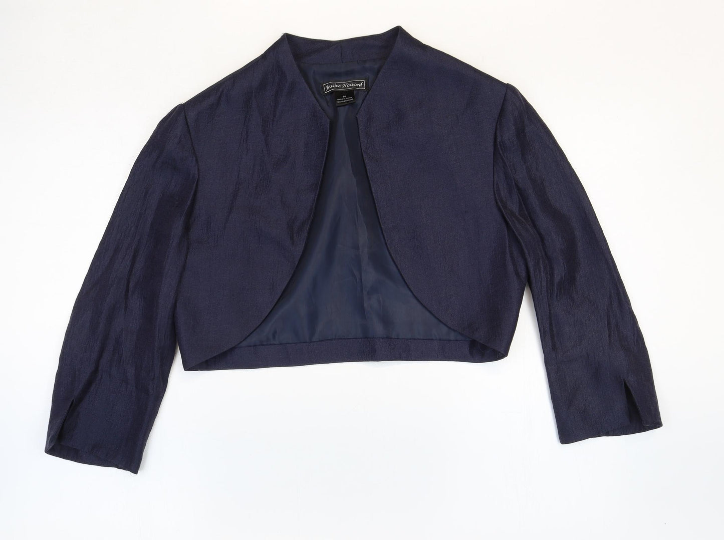 Jessica Howard Womens Blue Rubber Jacket Blazer Size 10