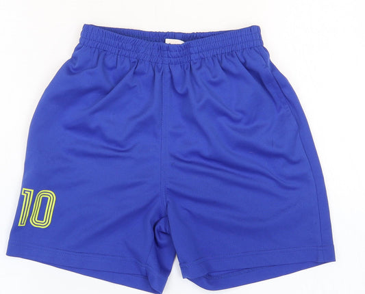 Awdis Boys Blue Polyester Sweat Shorts Size 9-10 Years Regular - Size: 9-11