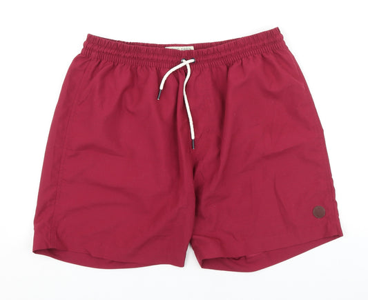 Racing Green Mens Purple Polyester Sweat Shorts Size L L7 in Regular Tie - Swim Shorts