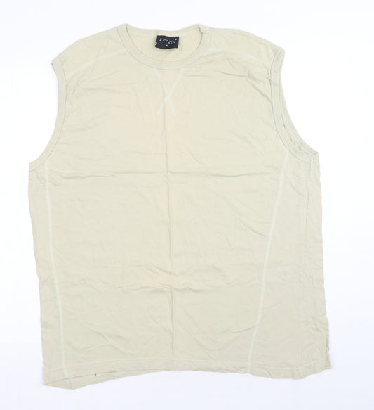 UrbanSpirit Mens Beige Cotton T-Shirt Size XL Round Neck