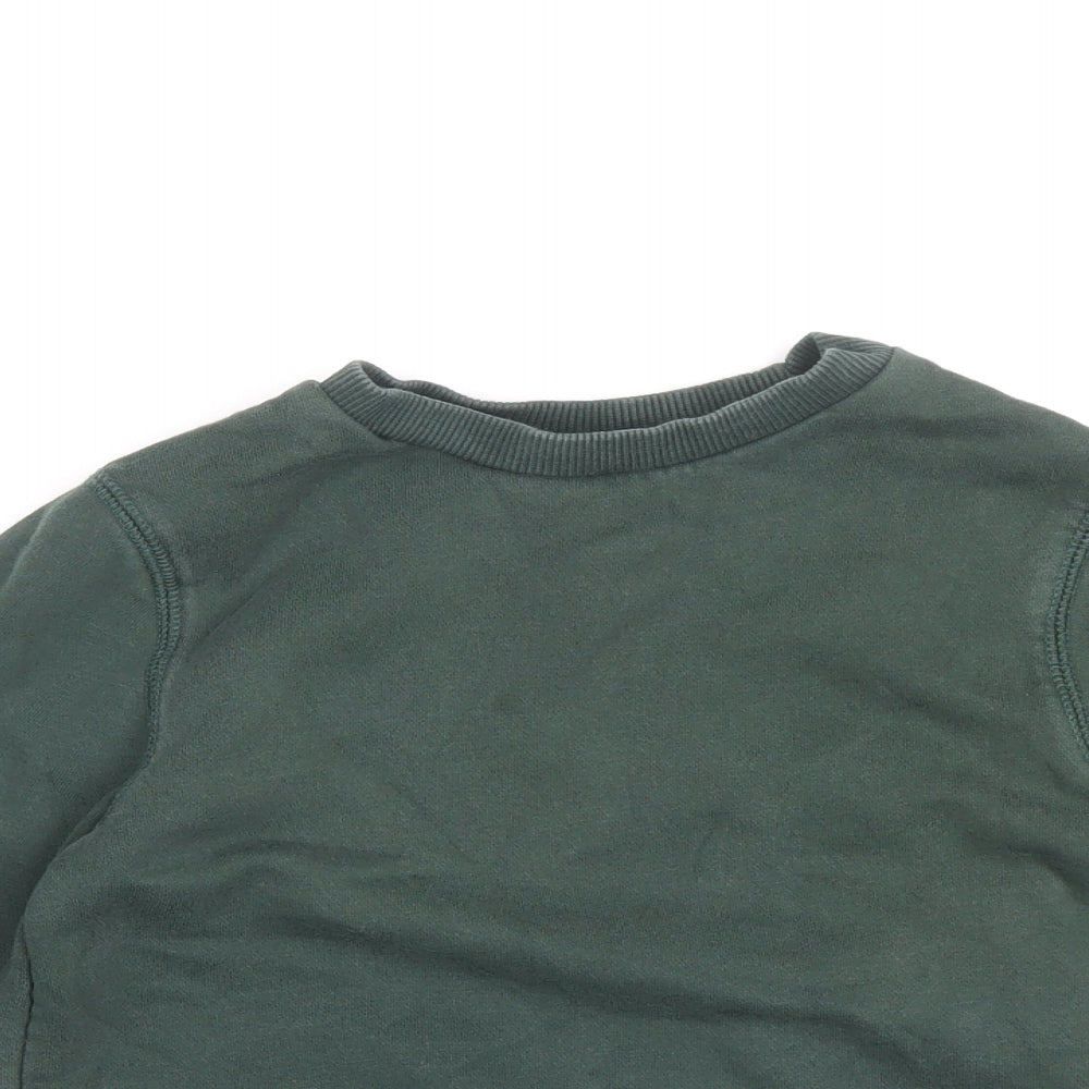 TU Boys Green Cotton Pullover Sweatshirt Size 6 Years Pullover